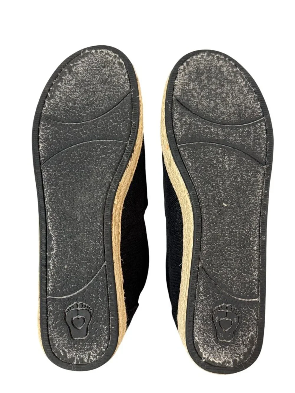 BOBS by Skechers Black Canvas Espadrille Slip-On Shoes Size 8